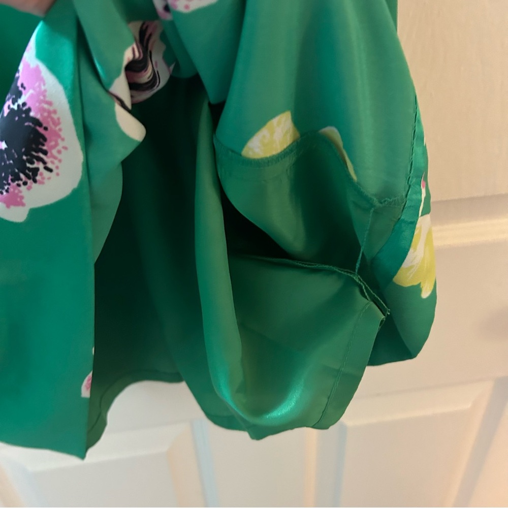 J. CREW GREEN FLORAL MINI DRESS Size 4 - Picture 10 of 11